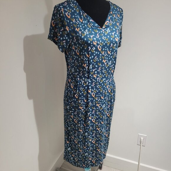 White Stuff Women's Short Sleeve Alice Jersey Midi Dress Size 12 Blue Casual NEW - Picture 2 of 11